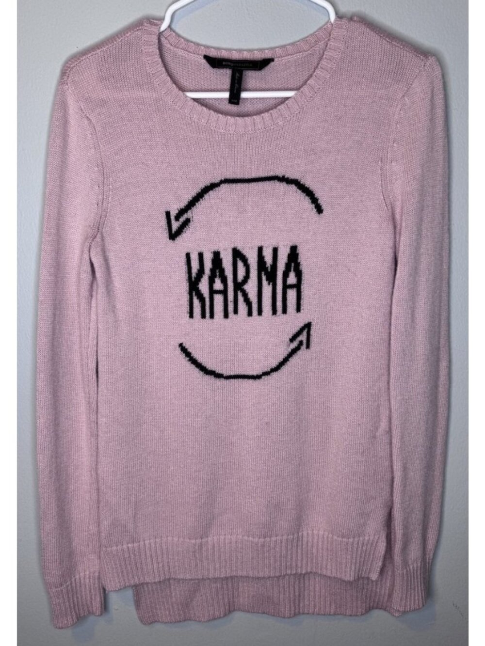 Bcbg Maxazria Sweater XXS pink Karma Merino Wool Blend Pullover